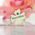 Sterling Silver Clover Name Necklace - Gallery View 1 Sterling silver four-leaf clover name necklace gallery image