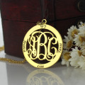 Family monogram name necklace detail