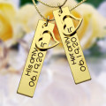 Couples Engraved Bar Necklace Personalised couples bar necklace product view