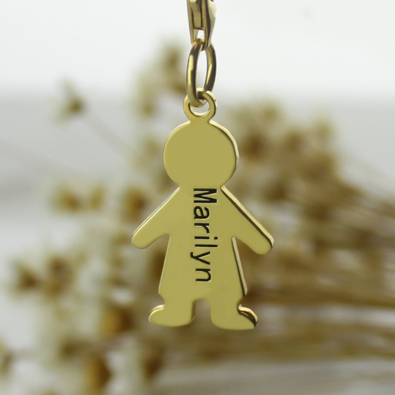 Personalised Boy Pendant Necklace Detail Personalised boy pendant necklace detail view