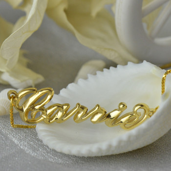 Personalised 3D Carrie Name Necklace 18ct Gold Plating Personalised 3D Carrie Name Necklace 18ct Gold Plating