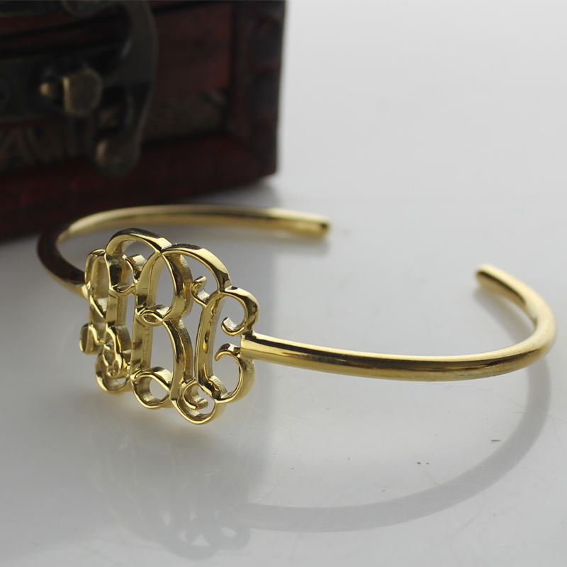 Personalised monogram initial bangle product view