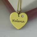 Personalised heart necklace with name and birthstone
