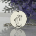 Memory Baby Footprints Name Necklace product view