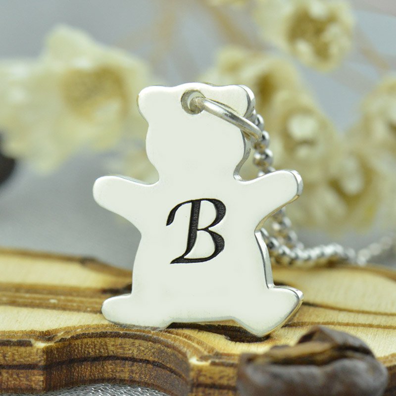 Personalised Teddy Bear Initial Necklace Personalised teddy bear initial necklace product image