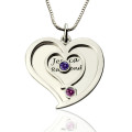 Couples Birthstone Heart Name Necklace Detail Personalised couples birthstone heart name necklace detail