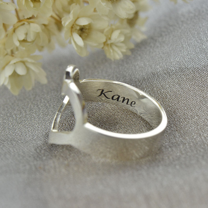 Personalised Promise Heart Ring in Sterling Silver Personalised sterling silver heart promise ring