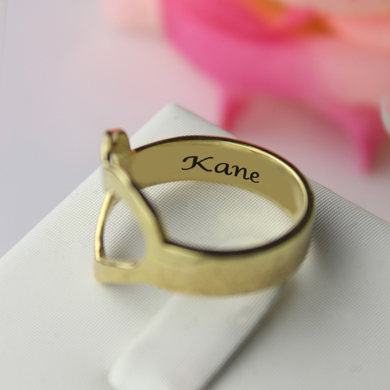 Custom Heart Name Promise Ring Custom heart-shaped promise ring product image
