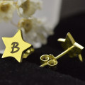 Star stud initial earrings product image