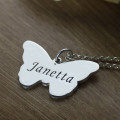 Personalised Butterfly Pendant Name Necklace Personalised sterling silver butterfly pendant name necklace