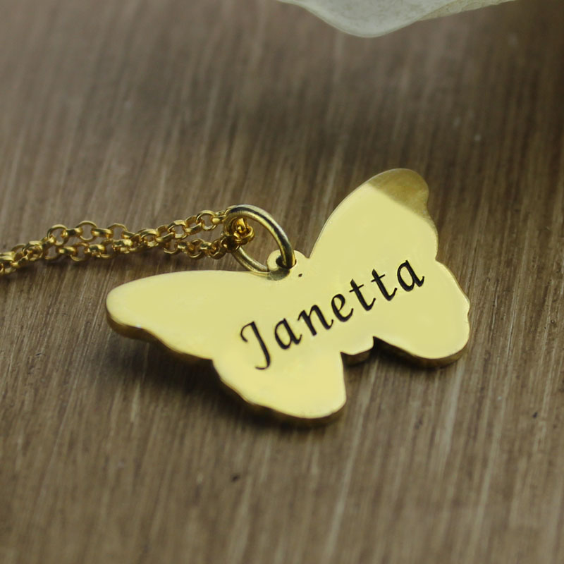 Butterfly Name Pendant Necklace Personalised butterfly name pendant necklace