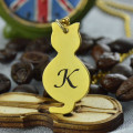 Gold Over Cat Initial Pendant Necklace Gold over cat initial pendant necklace product image