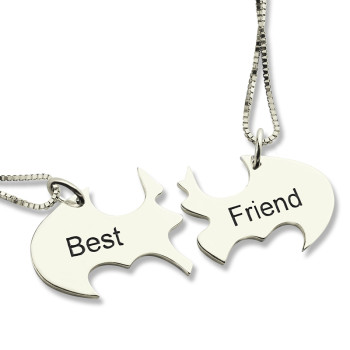 Batman Best Friend Name Necklace Sterling Silver Batman Best Friend Name Necklace Sterling Silver