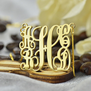 Gold Plated Family Monogram Necklace With 5 Initials Gold Plated Family Monogram Necklace With 5 Initials
