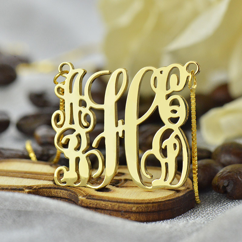 Family Monogram Necklace with 5 Initials Family monogram necklace with five initials