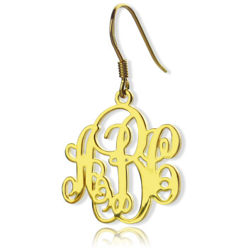 Script Monogram Initial Earrings 18ct Gold Plated Script Monogram Initial Earrings 18ct Gold Plated