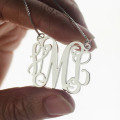Personalised monogram initial necklace detail image