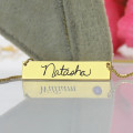 Personalised handwriting signature bar necklace