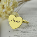 Personalised heart signature signet ring view