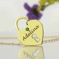 Gallery image of the personalised heart lock name necklace