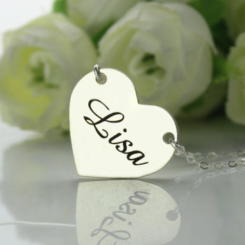 Stamped Name Heart Love Necklaces Sterling Silver Stamped Name Heart Love Necklaces Sterling Silver