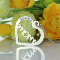 Mother's birthstone heart necklace product view