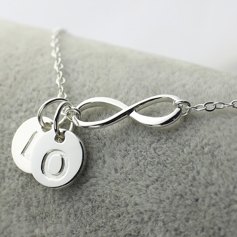 Custom infinity initial necklace product image