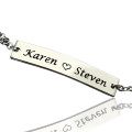 Engraved sterling silver name bar bracelet