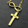 Infinity symbol cross name necklace product image