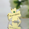 Four-leaf clover name necklace gallery image