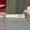 Sterling silver initial bar necklace product image