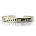 Personalised Roman numeral date cuff bracelet