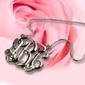 Cube Monogram Initials Necklace Detail Personalised cube monogram initials necklace detail