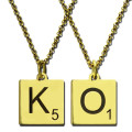 Engraved Scrabble initial letter necklace product image
