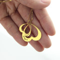 Personalised double heart name pendant gallery image