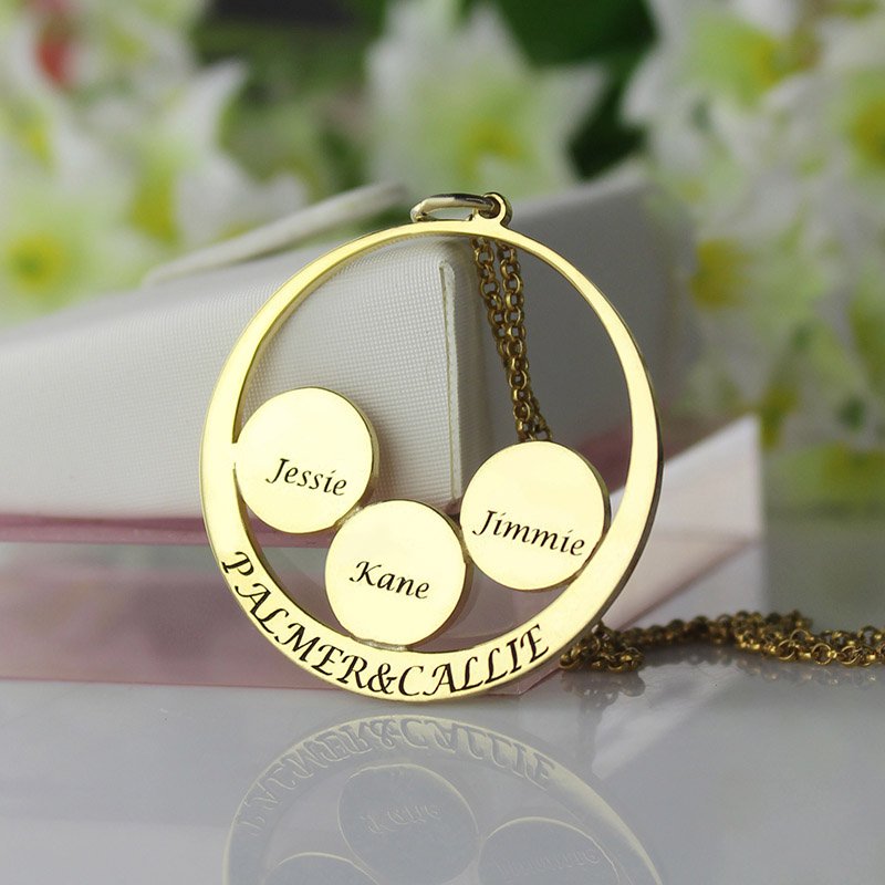 Personalised mother's family name pendant necklace