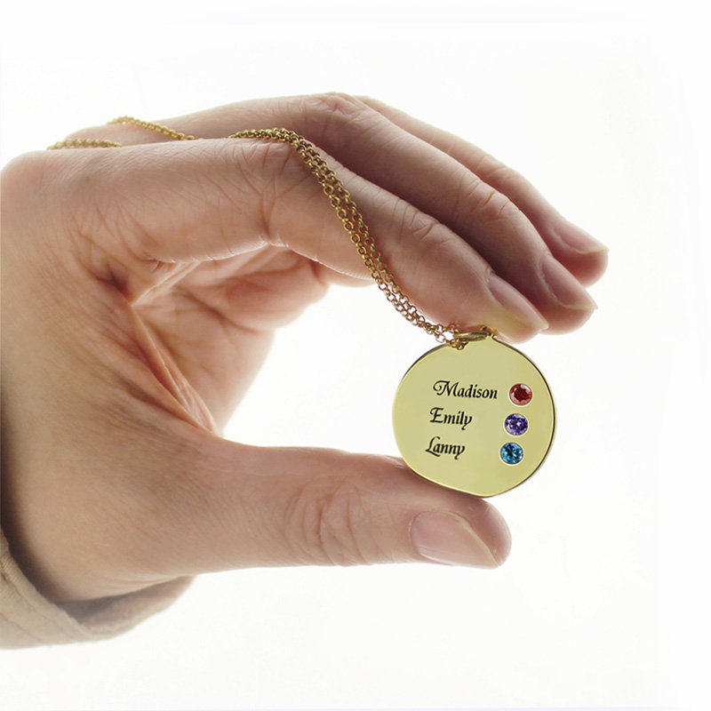 Personalised Disc Necklace for Mum Personalised disc necklace for mum with engraved names