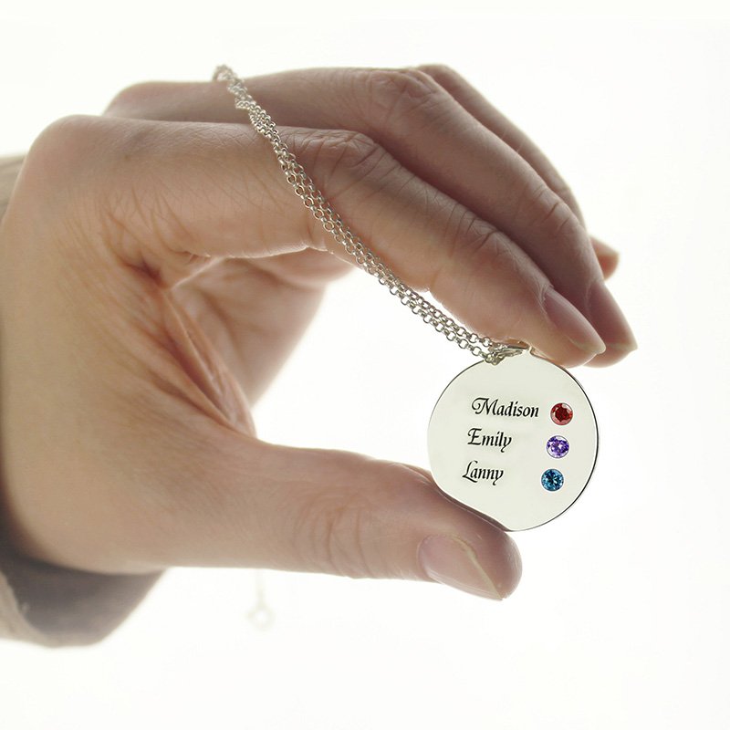 Family Tree Birthstone Pendant Personalised family tree birthstone pendant necklace