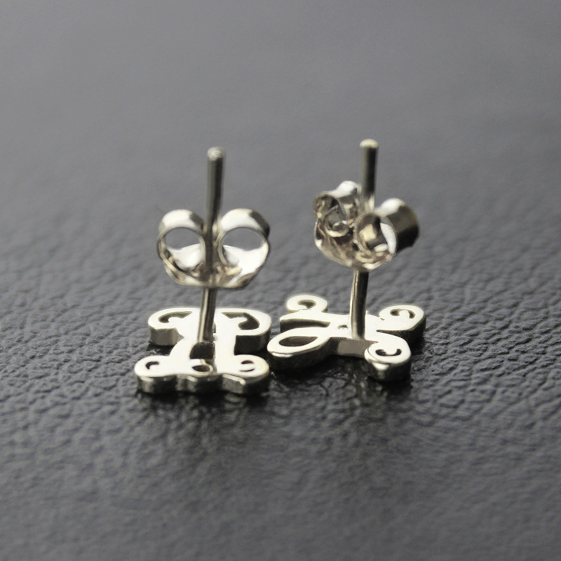 Personalised single monogram stud earrings