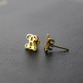 Single Monogram Stud Earrings Single monogram stud earrings product gallery image