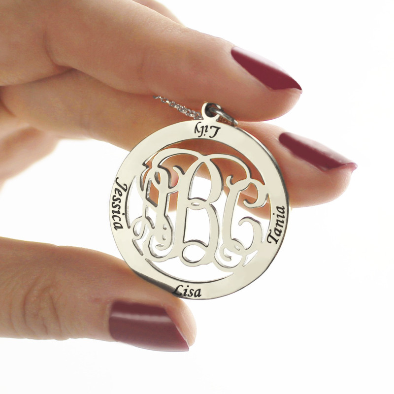 Personalised family monogram name necklace