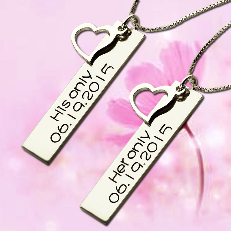 Personalised Couple Bar Necklace Personalised couple bar necklace product image