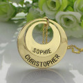 Engraved Ring Mother Necklace - Detail View Engraved ring mother necklace detail view