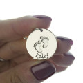 Personalised baby footprints name necklace product view