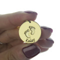 Personalised Baby Footprints Name Necklace Personalised baby footprints name necklace product image