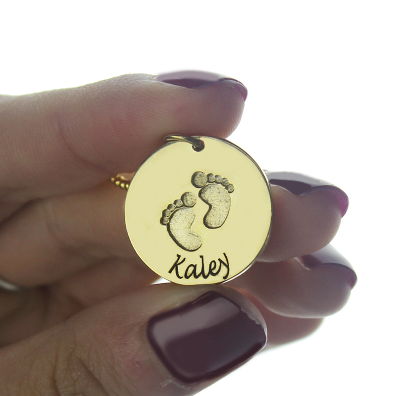 Personalised Baby Footprints Name Necklace Personalised baby footprints name necklace product image
