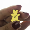 Teddy Bear Initial Charm Necklace Detail Personalised teddy bear initial charm necklace detail