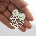 Custom Family Tree Necklace Custom name disc family tree necklace