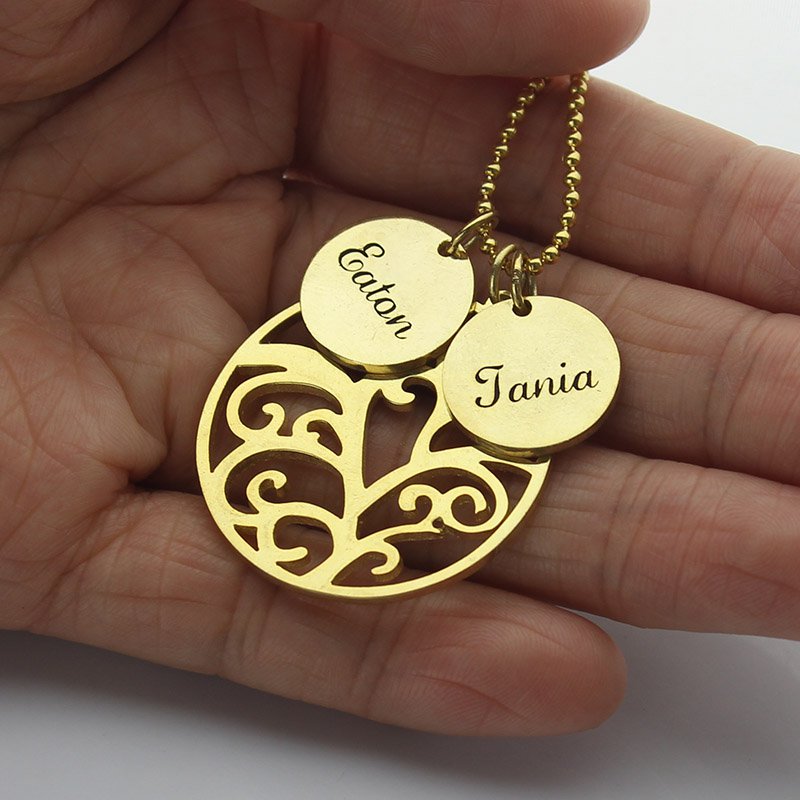 Family Tree Necklace With Name Charm for Mom product image