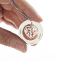 Personalised Heart Family Tree Necklace Detail Personalised heart family tree necklace detail view